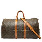 ルイ ヴィトン モノグラム キーポル バンドリエール 60 ボストンバッグ ショルダーバッグ 2WAY M41412 ブラウン PVC レザー レディース LOUIS VUITTON 【中古】